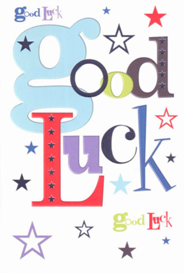 There's a distinct cheer echoing from this vibrant card-its playful 'Good Luck' message bouncing across a pristine white surface, every letter brimming with its own personality. The sweeping soft-blue 'g' leads, followed by narrow, bold, midnight-black and red script, each accented with swirling stars. Pops of deep violet and mossy green starbursts dash across the card, much like the eclectic energy found in the artisan shops along Bermondsey Square. Each letter and symbol has been thoughtfully designed, their lively forms conjuring the feeling of a parade down Tower Bridge Road, with confetti shimmering in the sun. The card's surface, smooth and inviting, promises a tactile delight as fingers glide over its high-quality textures, evoking the experience of selecting the perfect bloom from a local florist's display. Spaced generously, the composition allows each splash of colour to stand out, while the whimsical scattering of stars gives an impression of dreams sailing high above the rooftops towards the Shard. Ideal for anyone about to step into the unknown-such as a friend opening a new studio on Druid Street or facing a first big interview-this card feels infused with real hope and a deep-seated belief in the recipient's potential. Presented with the same care as a signature hand-tied bouquet, it is a keepsake of heartfelt support, crafted with the creative soul of Bermondsey in every detail.